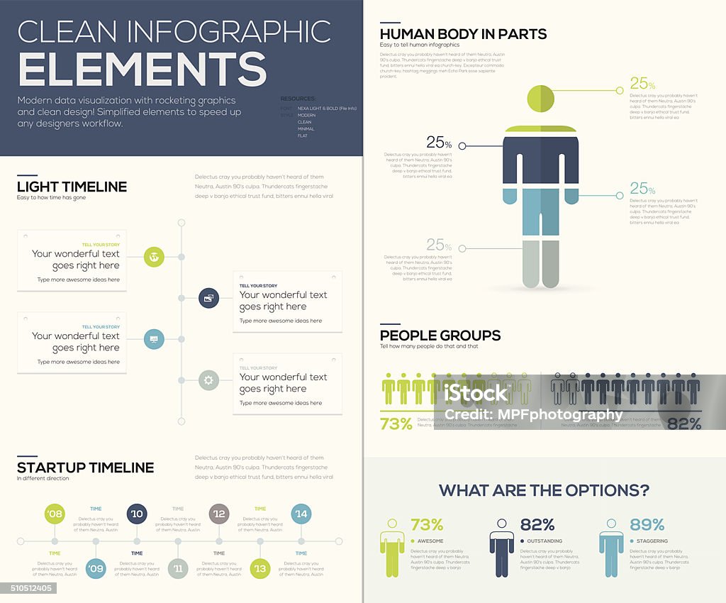Blue Data Visualization Green And Blue Infographic Data Visualization Vector Elements Stock ...