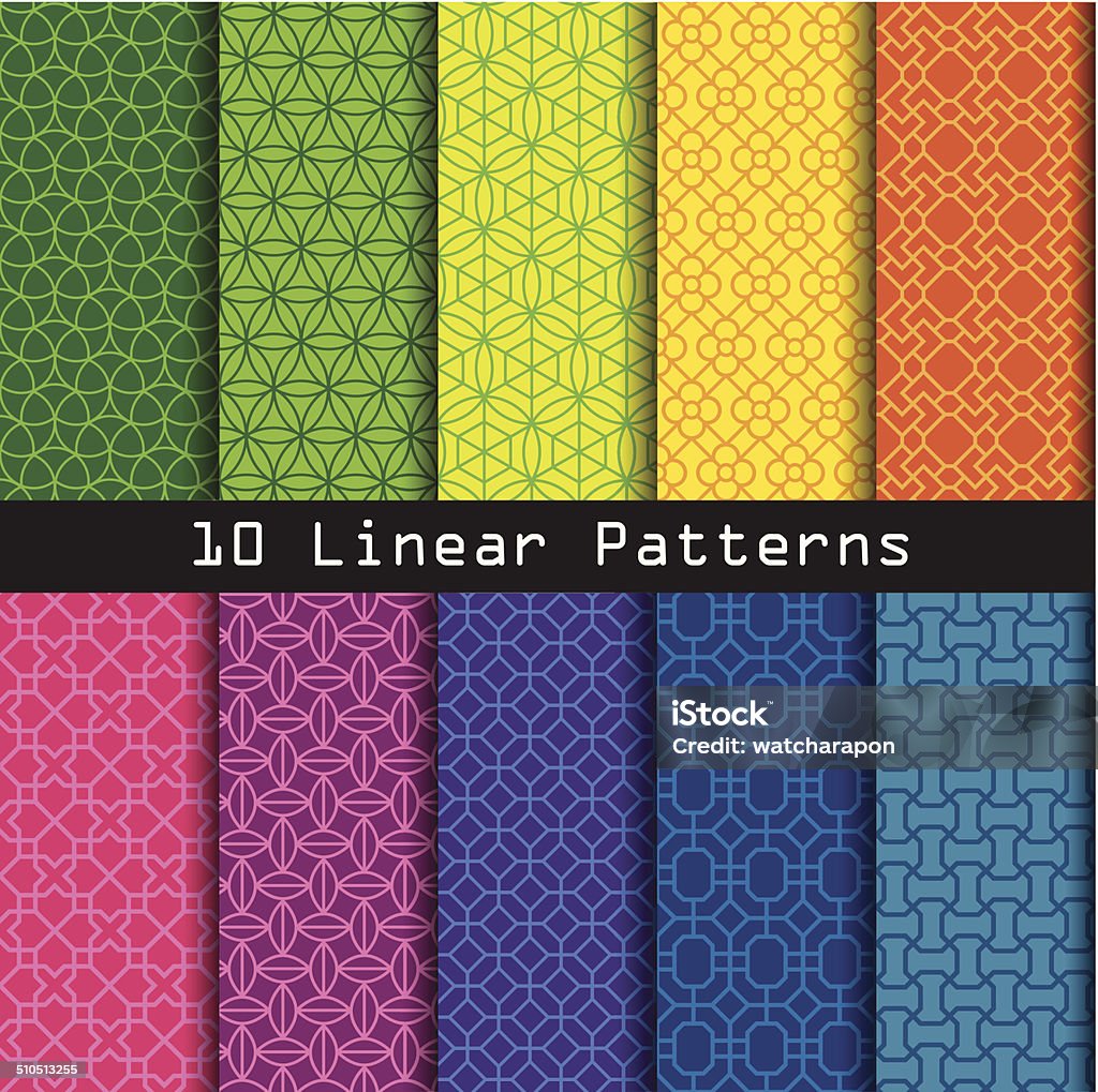 Linear Pattern Set Stock Illustration - Download Image Now - Abstract ...