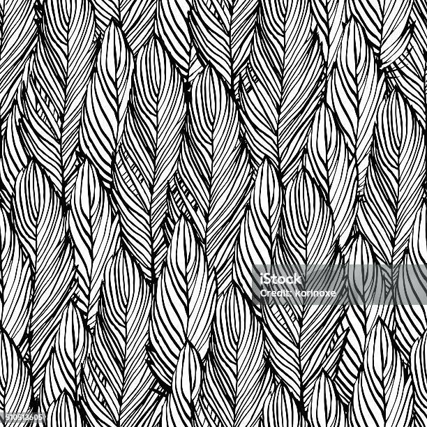 Neutral Feather Pattern Outline Feather Seamless Pattern Stock Illustration - Download Image ...