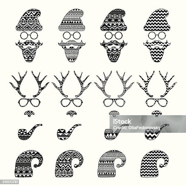 Hipster Vintage Icon With Pattern Background Stock Illustration - Download Image Now - Abstract, Animal Markings, Animal Pattern