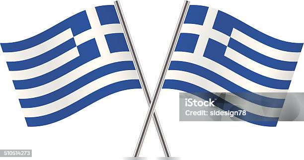Greek Flags Vector Stock Illustration - Download Image Now - Blue, Curve, Flag