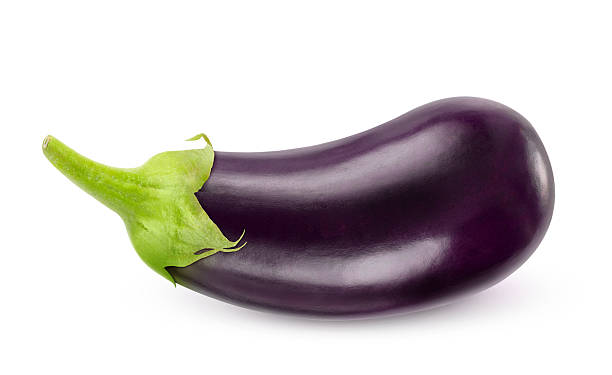 aubergine, isoliert auf weiss - eggplant stock-fotos und bilder