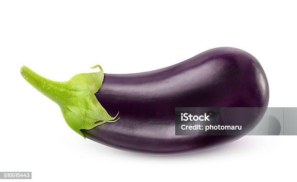 Eggplant Isolated On White Stock Photo - Download Image Now - Eggplant, Cut Out, White Background