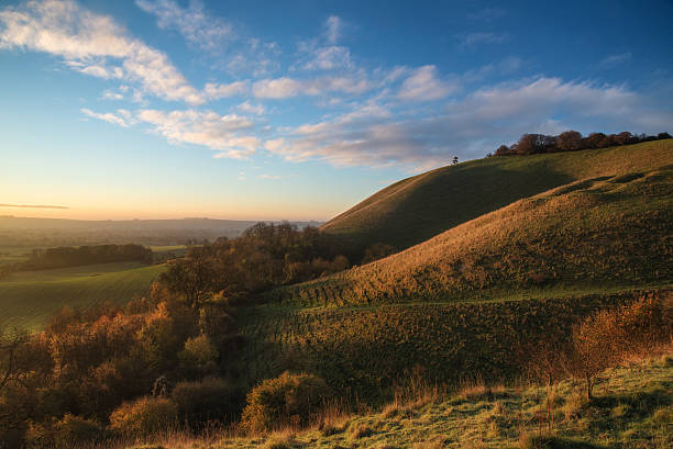 istock Stunning Autumn sunrise over countryside landscape 510517589