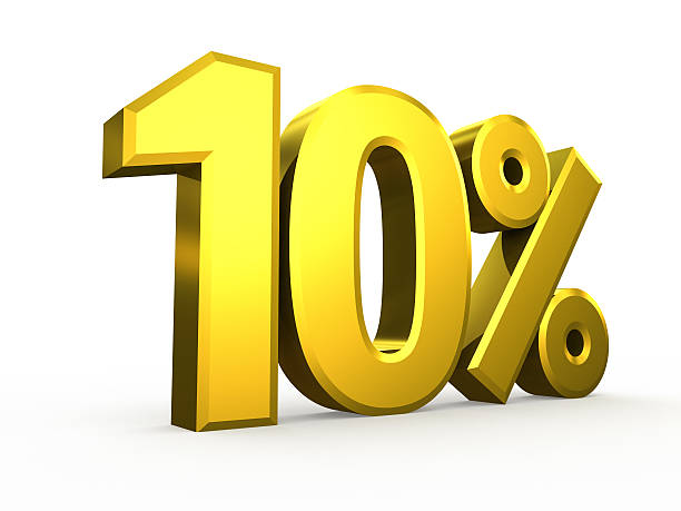 istock Ten percent symbol on white background 510518563