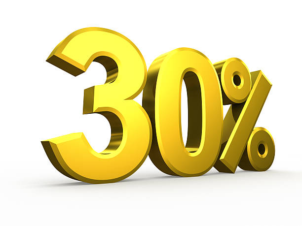 istock Thirty percent symbol on white background 510518583