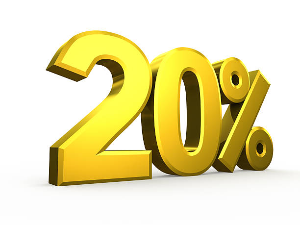 istock Twenty percent symbol on white background 510518623