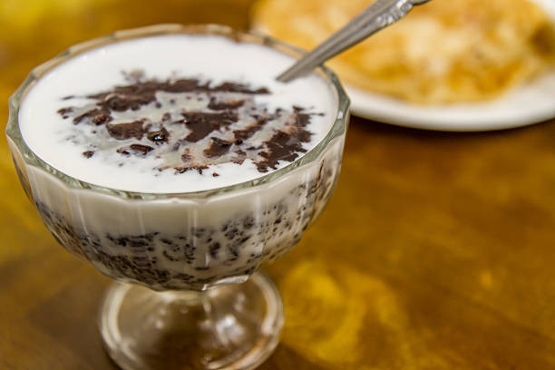 Thai coconut milk with sticky black rice