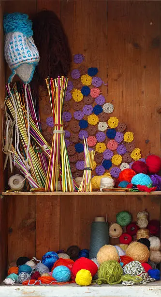 knitting and crochet still life