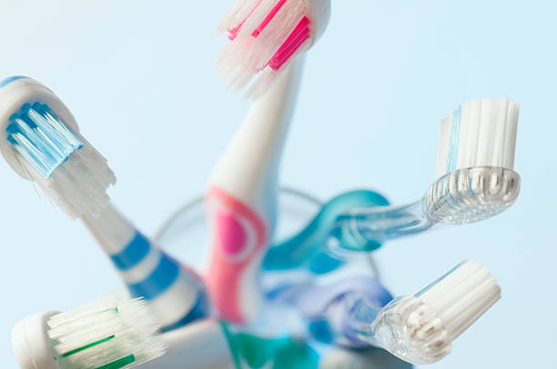 istock Toothbrushes standing in a toothbrush holder 510533655
