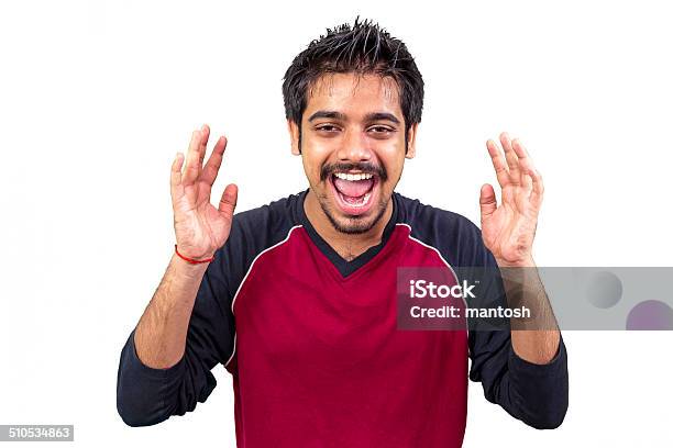 Young Adult Screaming Hands Raised Stock Photo - Download Image Now - 20-29 Years, 25-29 Years, Adult