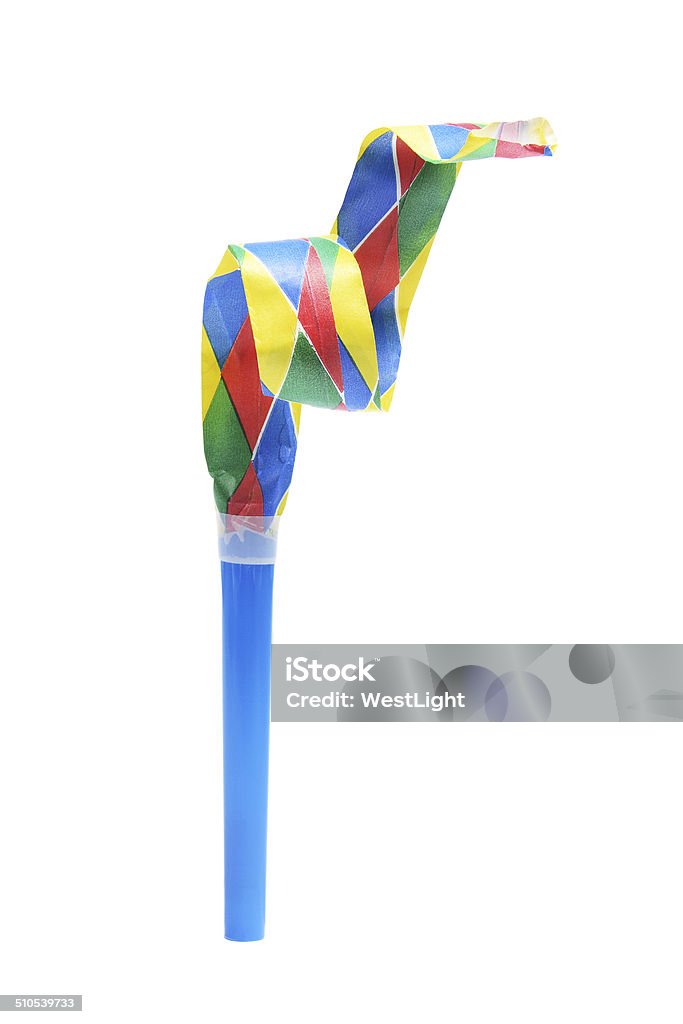 Party Blower Party Blower on Isolated White Background Party Horn Blower Stock Photo