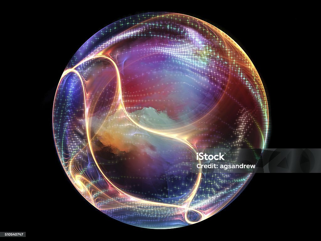 Unfolding of Elements Fractal Elements series. Background design of fractal shapes and colors on the subject of art, creativity, imagination, science and design Circle Stock Photo