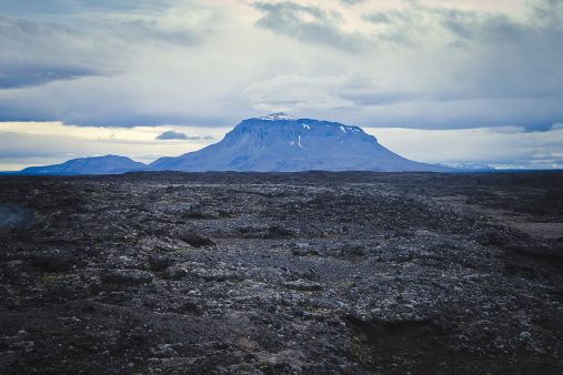 Famous Icelandic Volcano Askja Crater in Summer