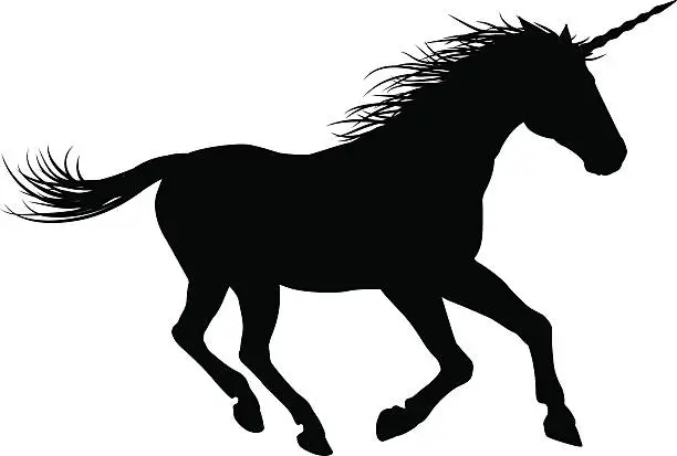 Vector illustration of Unicorn Horse Galloping