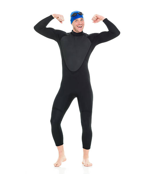 istock Cheerful swimmer flexing muscle 510561972
