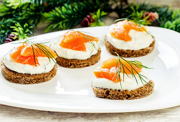 istock canape with salmon and cream cheese with dill 510562601