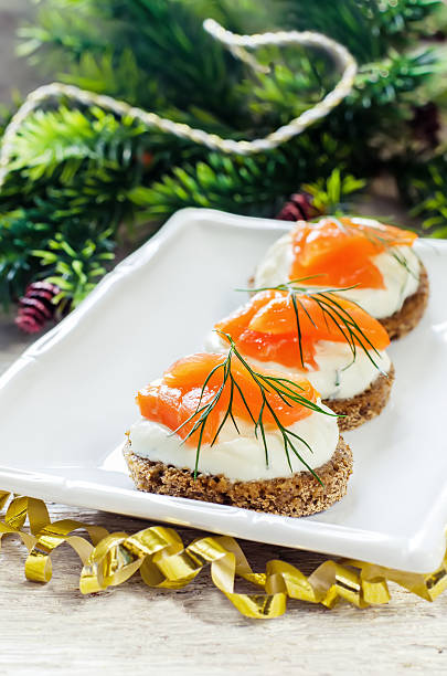 istock canape with salmon and cream cheese with dill 510562713