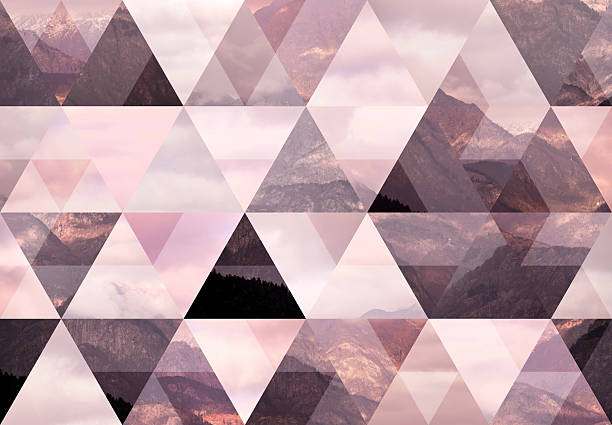 istock Abstract triangle shaped background: Italian Alps mountains misty landscape 510563434
