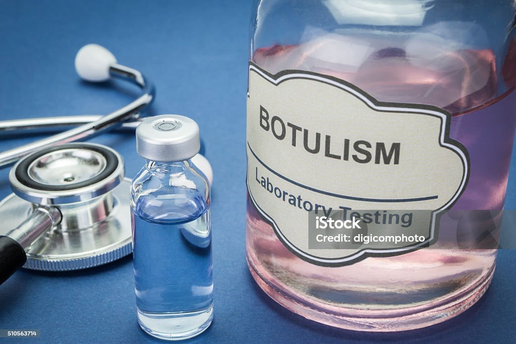 Sample of botulism in laboratory, concept of health Bacterium Stock Photo
