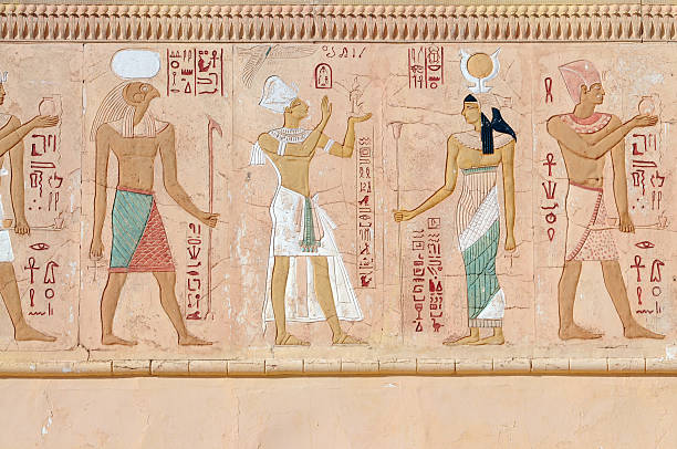 egyptian fresco stock photo