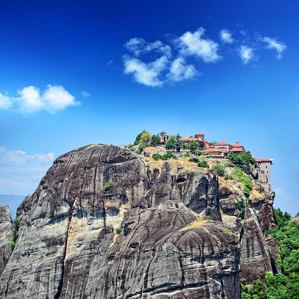 The Holy Monastery of Great Meteoron, is the largest of the monasteries located at Meteora, Greece. Composite photo