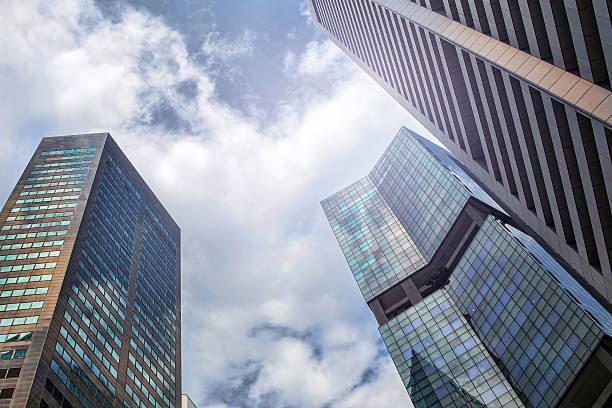 istock Abstract city construction, skyscrapers on sky background 510565442