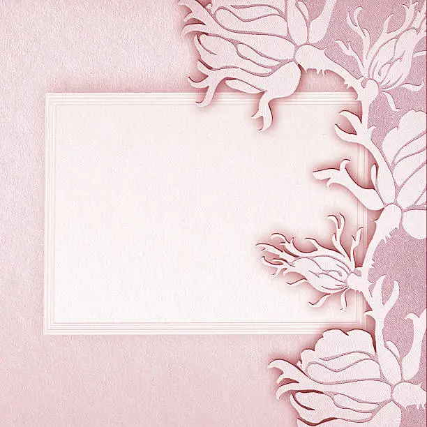 Photo of Greeting card with floral background.