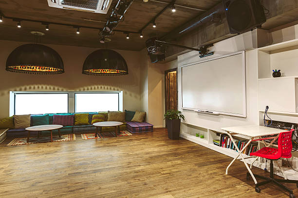 istock Loft cafe interior, meeting room with desk, comfortable seat place 510566752