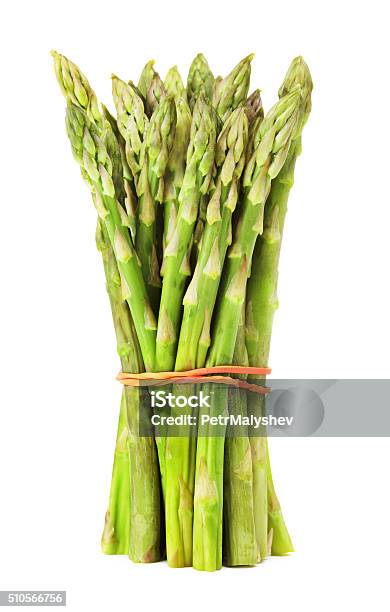 Bunch Of Green Asparagus Stock Photo - Download Image Now - Asparagus, White Background, Cut Out