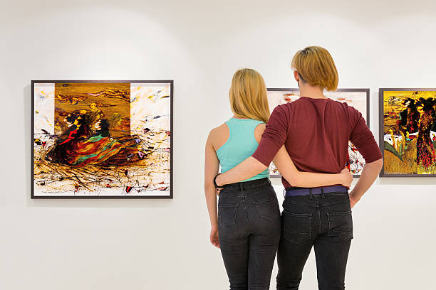 istock Young couple visits an art gallery 510566908