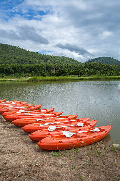 istock Bright orange kayak at the Lake 510567745