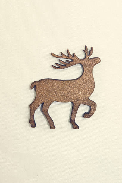 Winter christmas card with deer (elk) isolated on black background