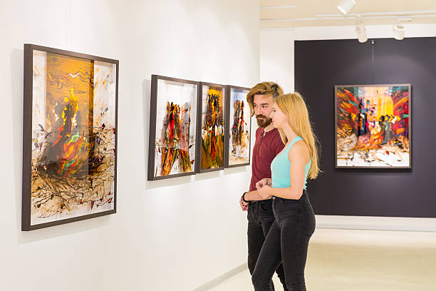 istock Young couple visits an art gallery 510568144