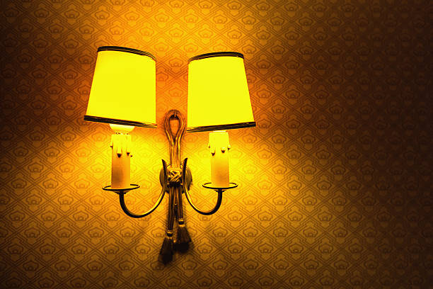istock Vintage lamp on the wall in the hotel room 510568888