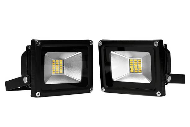 istock Two Outdoor Waterproof LED Floodlight Isolated On White 510570472