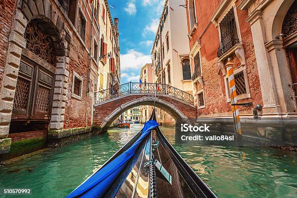 View From Gondola During The Ride Through The Canals Venice Stock Photo - Download Image Now