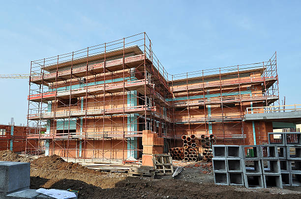 istock Construction site of brick house 510572610