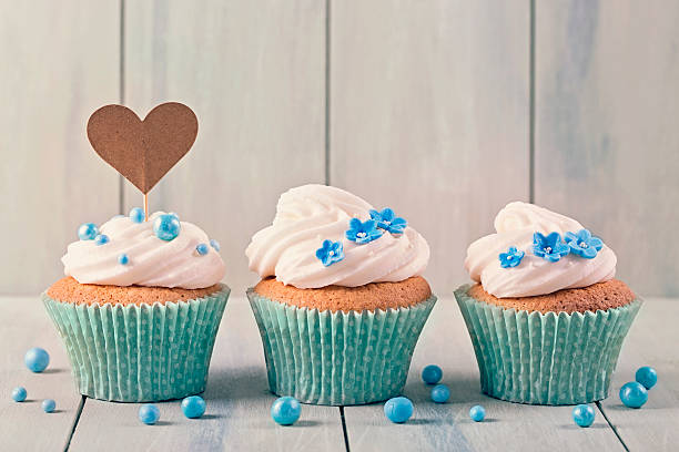 Cupcakes with heart cakepick