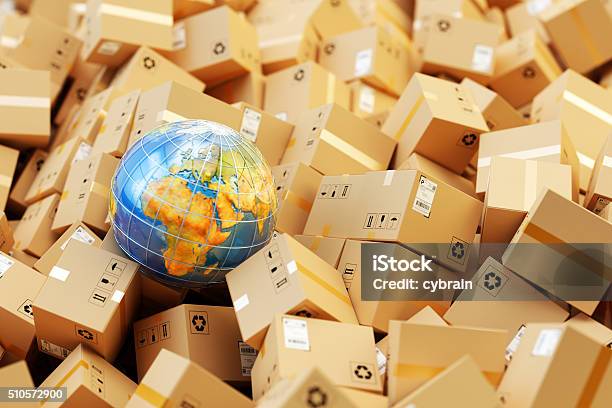 Distribution Warehouse International Package Shipping Global Freight Transportation Concept Stock Photo - Download Image Now