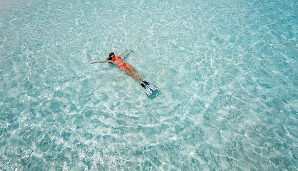 istock Woman floating on crystal clear waters 510574302