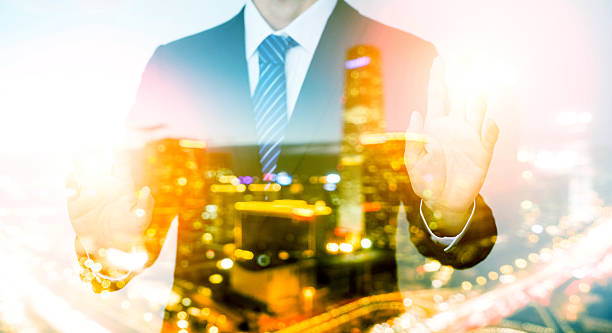 istock Multiple Exposure City and Businessman 510574322