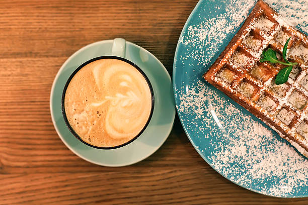 Waffles  with coffee