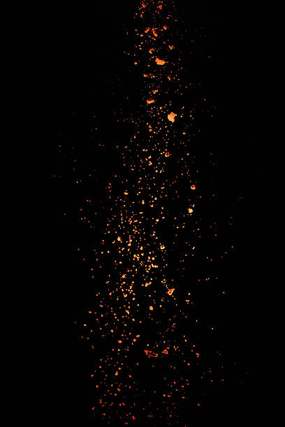 Falling paprika Falling of ground paprika on black background. Studio shot using high speed technique. chilli powder stock pictures, royalty-free photos & images