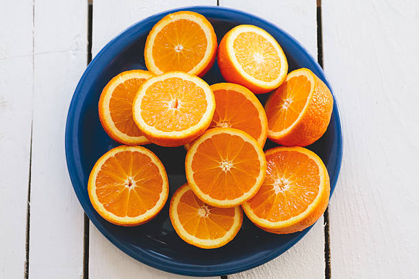 istock Oranges fruit on wooden background 510576844