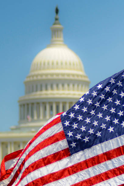 istock Flag & U.S. Capitol 510576854