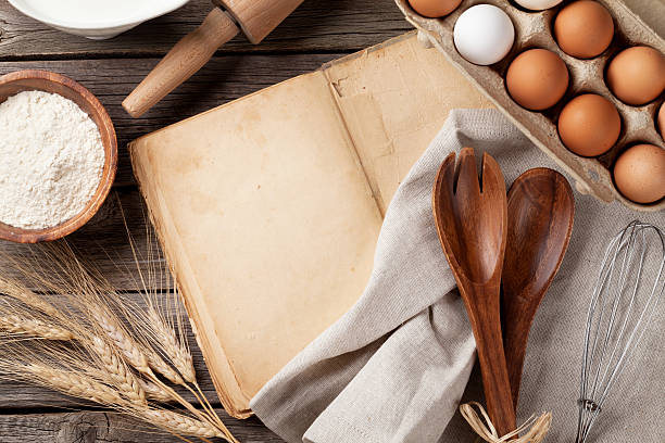 istock Vintage recipe book, utensils and ingredients 510577012