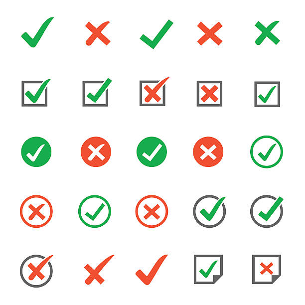 Check Marks Icons Check Marks Icons permission concept stock illustrations