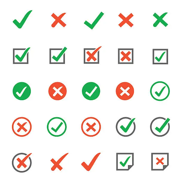 Vector illustration of Check Marks Icons