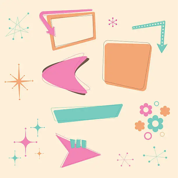 Vector illustration of Retro 50s Design Elements